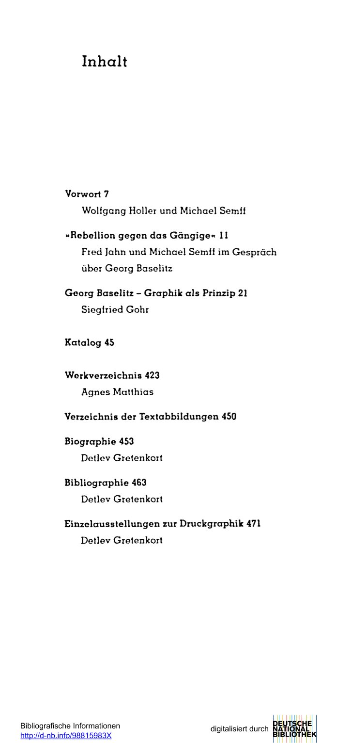 Georg Baselitz | Druckgraphik 1964-1983